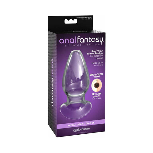 Anal Fantasy Elite Collection Mega Anal Gaper Glass Tunnel Plug Clear