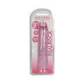 RealRock Crystal Clear Straight 9 in. Dildo Without Balls Pink