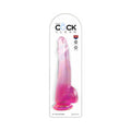 King Cock Clear with Balls 10in Pink