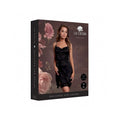 Le Desir Open Back Silk Dress with Criss Cross Details and Slit Black O/S