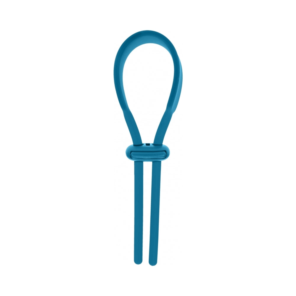 LEVELZ Wide Adjustable Silicone Lasso Cock Ring 5mm Teal