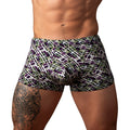 Male Power Gridlock''d Short with Strap Print L